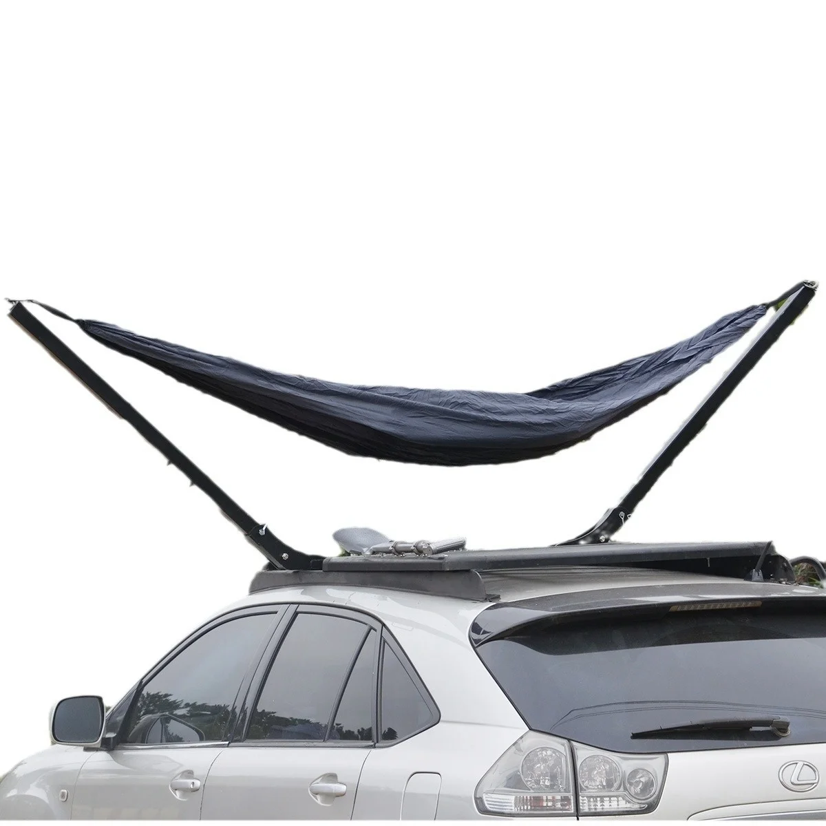 Portable Nylon 2-Person Hitch Mounted Hanging Hammock For Car Camping Easy To Install And Carry