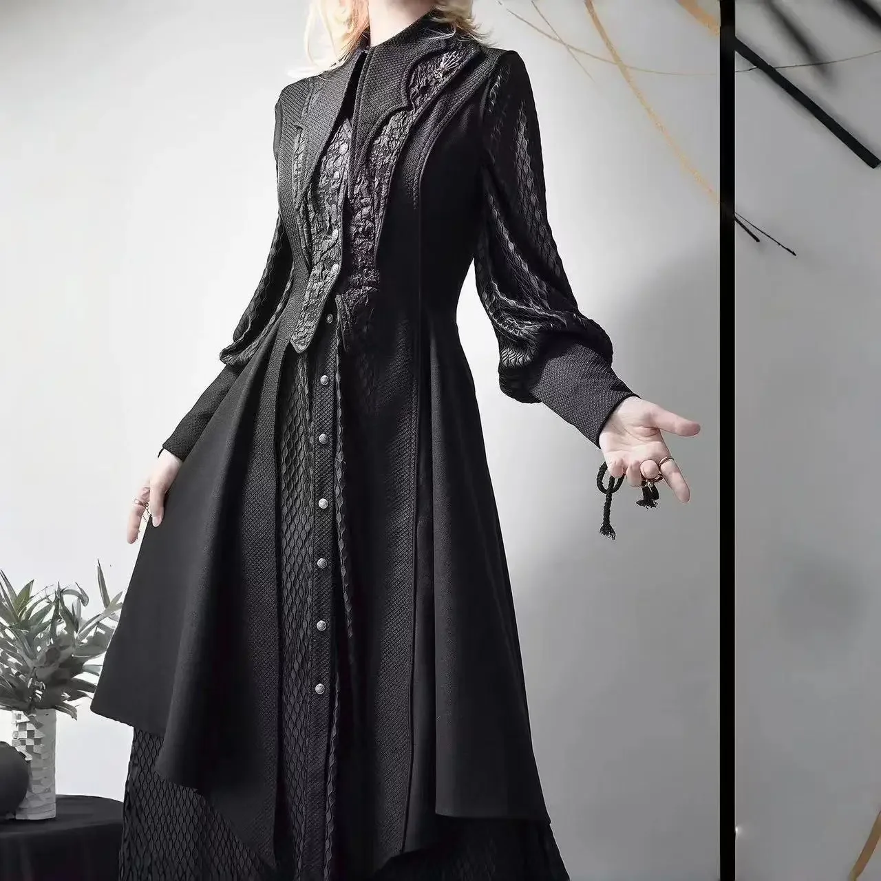 

Dark Black Gothic Style Lolita Prince Cosplay Costume Women Niche Stylish Cool Event Performance Photography Clothing COS Dress