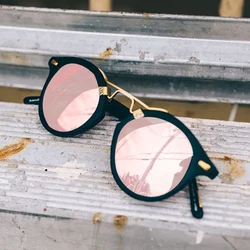 CandisGy round Pink Mirror Sunglasses Men Or Women Fashion Cute Sun Glasses Male Briza Eyewear limit