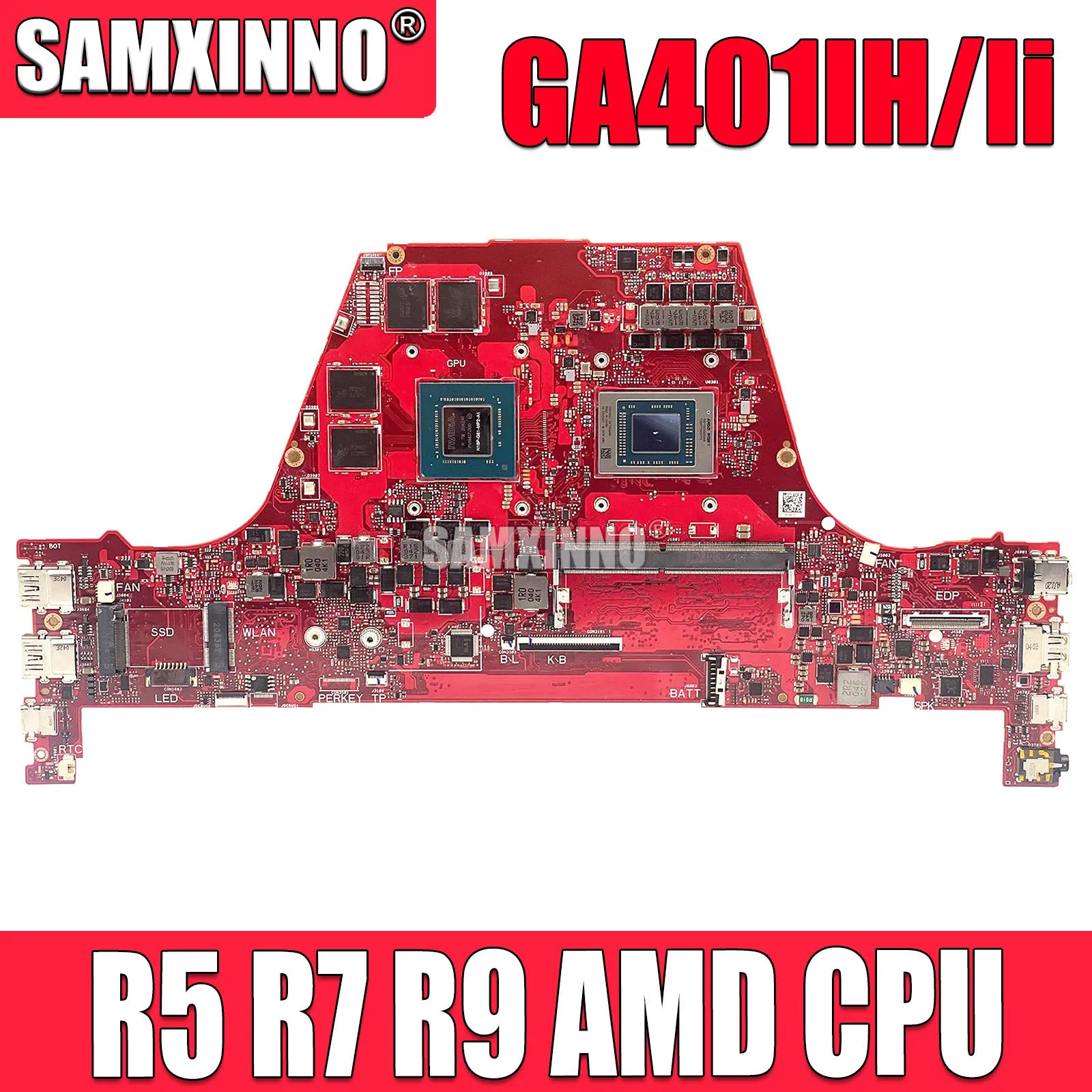 

SAMXINNO Mainboard GA401IH For Asus ROG Zephyrus G14 GA401IH-HE071T GA401Ii Laptop Motherboard R5 R7 R9 CPU 8G RAM GTX1650 V4G