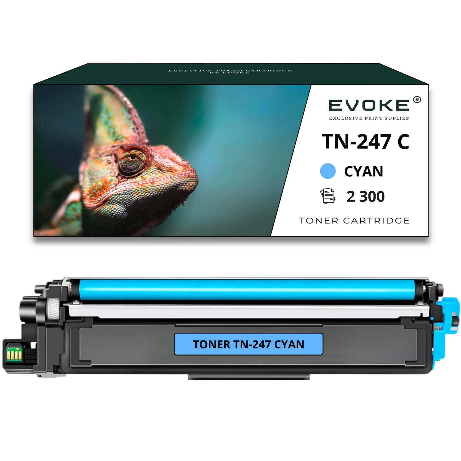 Evoke Compatibele Toner voor Brother Tn-247C Tn247C Tn-247 Tn247 Cyaan 2300 Pagina's Dcp-L3510Cdw Dcp-L3550Cdw Hl-L3270 Mfc-L3770Cdw
