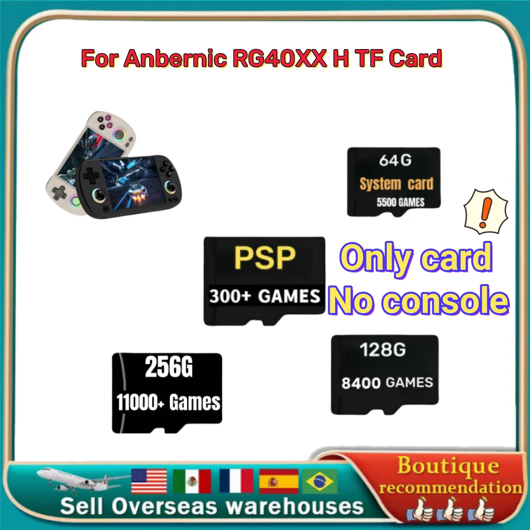 For Anbernic RG40XX H Handheld Game Console TF Card Plug&play Pre-install Retro Games PSP 256G Memory card SD Card Card RG40XXH