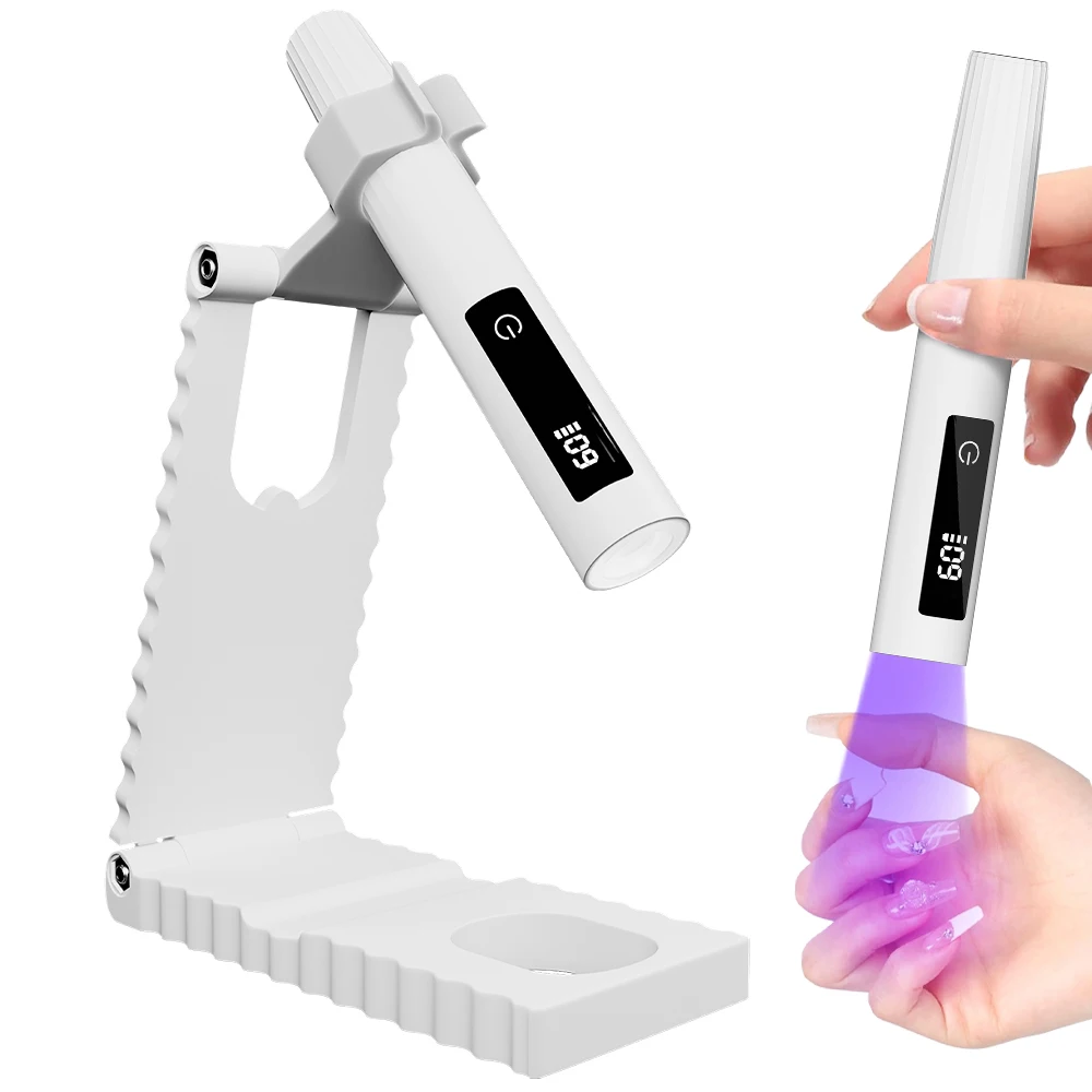 مصباح أظافر محمول بالأشعة فوق البنفسجية - مؤقت، حامل قابل للتعديل ومؤشر LED، مجفف أظافر قابل لإعادة الشحن للتجفيف السريع، أظافر جل #1