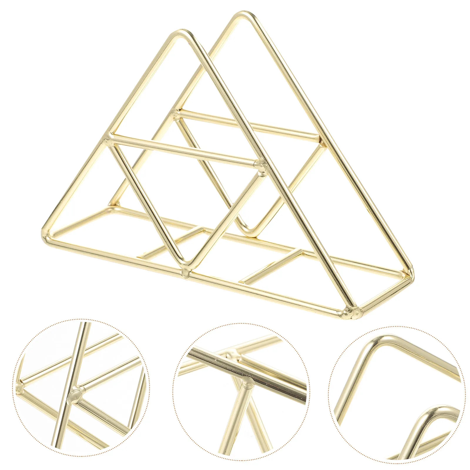 Iron Triangle Napkin Rack Strong Wear Resistant Compact Tissue Holder for Table Desktop Storage Solution Triangle Napkin Holders