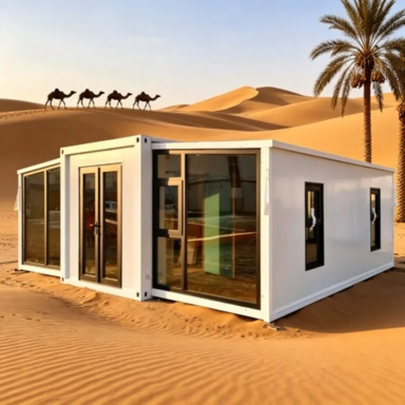 Foldable Container House 40ft Prefab Modular Tiny Home Portable Mobile Office Villa Flat Pack Light Steel