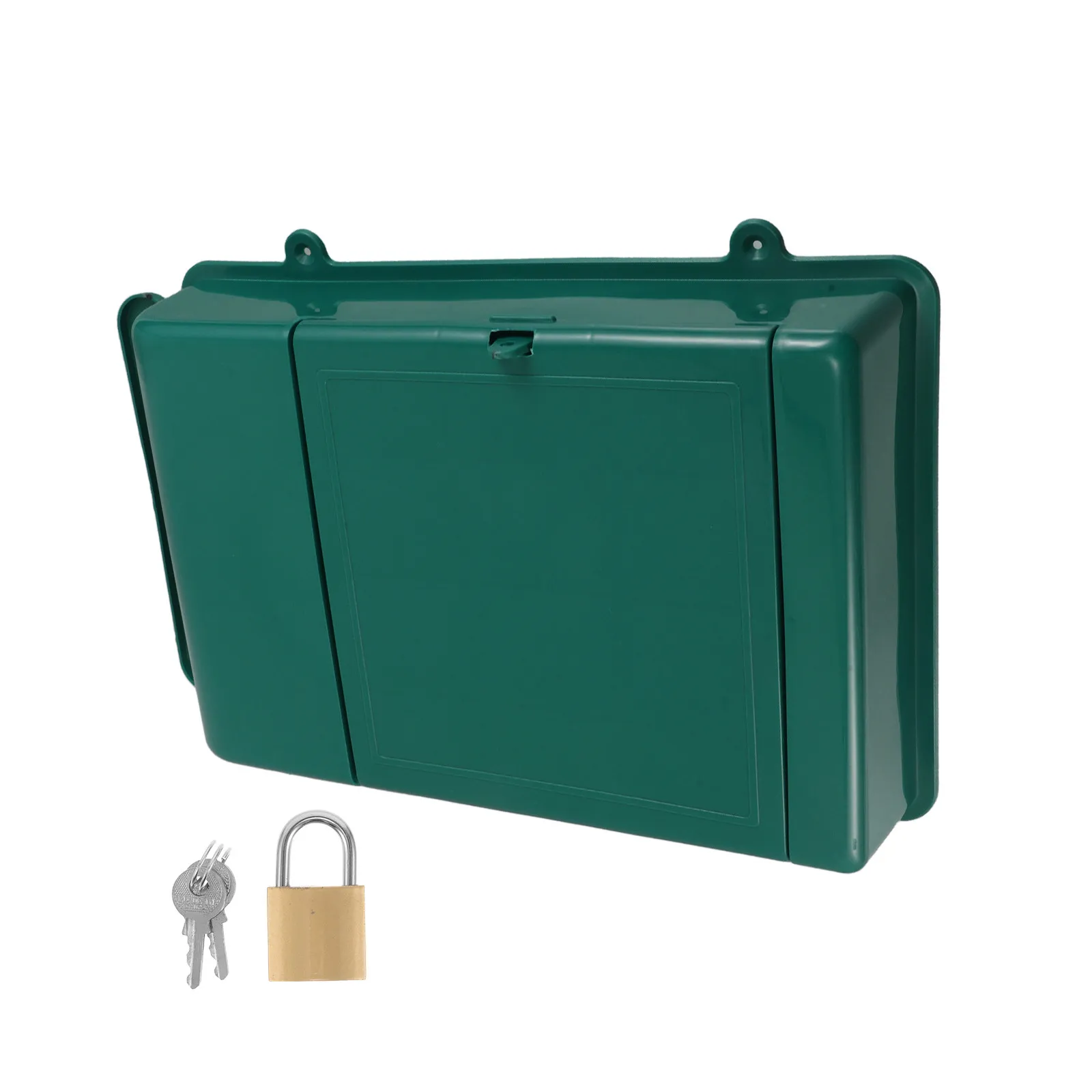 Wall Mount Rainproof Mailbox Plastic Lockable Letter Box Outdoor Secure Storage Key Lock Post Box Vintage Green
