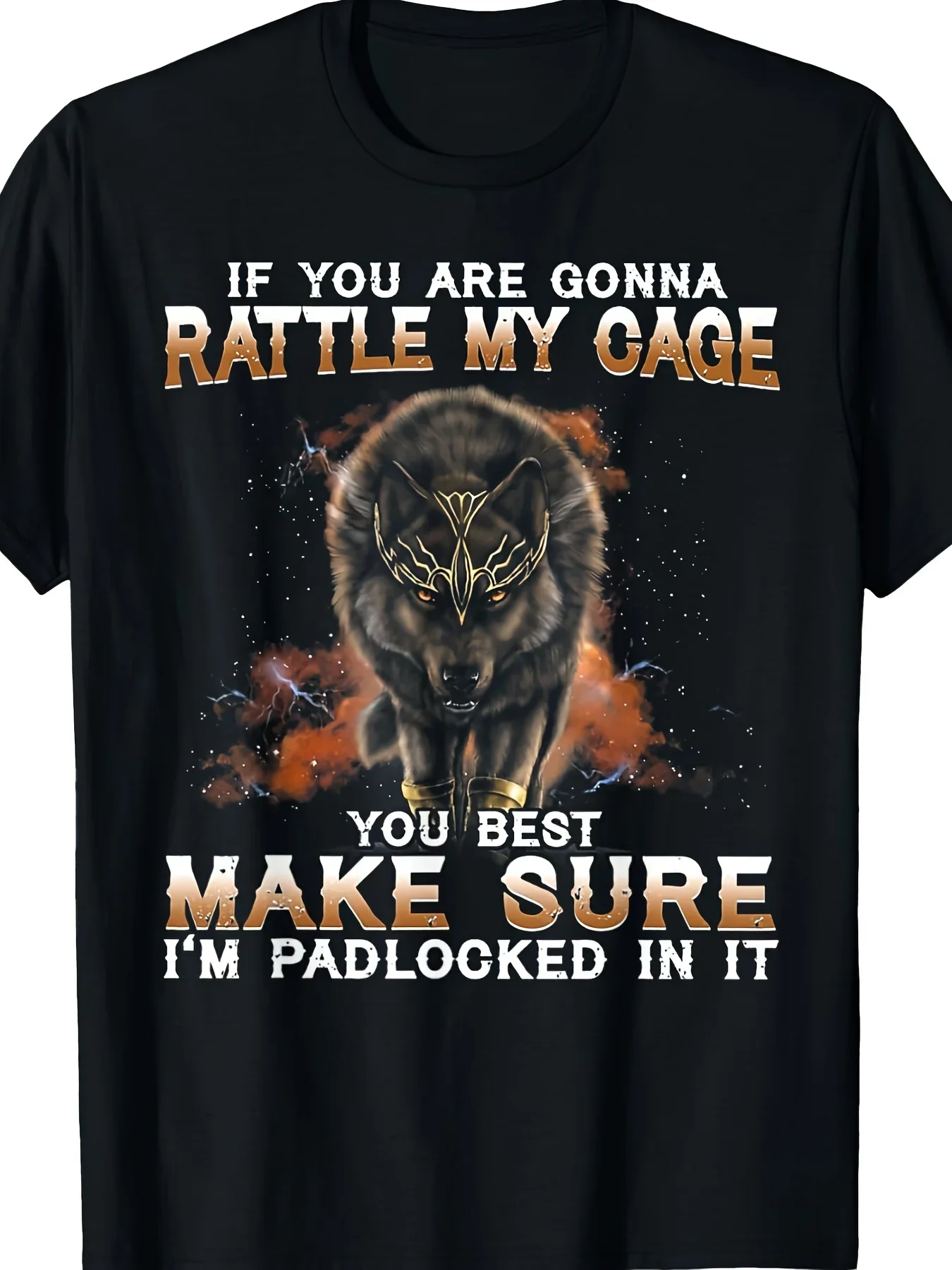 Wolf- If You Are Gonna Rattle My Cage T-Shirt Same style for men and women 2025-2026 summer short-sleeved printed T-shirt pure cotton 220G