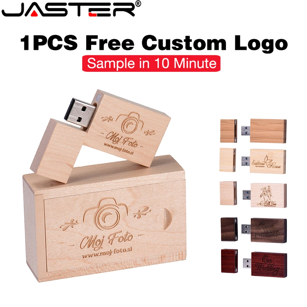 

JASTER Maple Wood USB 2.0 128GB Flash Drive 64GB 32GB Pendrive 16GB Photography Studio Pen Drive 8GB Thumbdrive Free Custom Logo