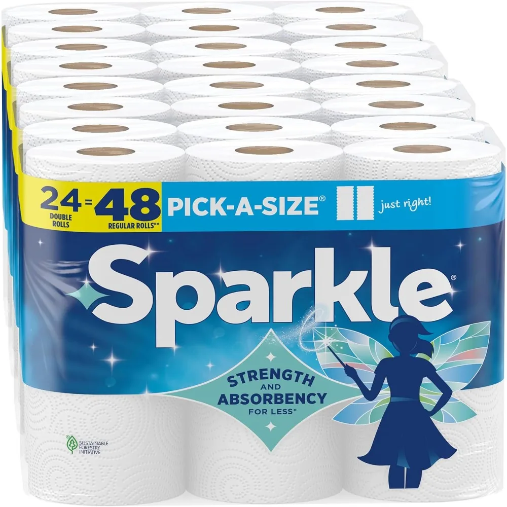 

US Shipping 24 Double Roll Paper Towels 2640 Sheets Strong 2 Ply for Kitchen Cleaning Everyday Mess