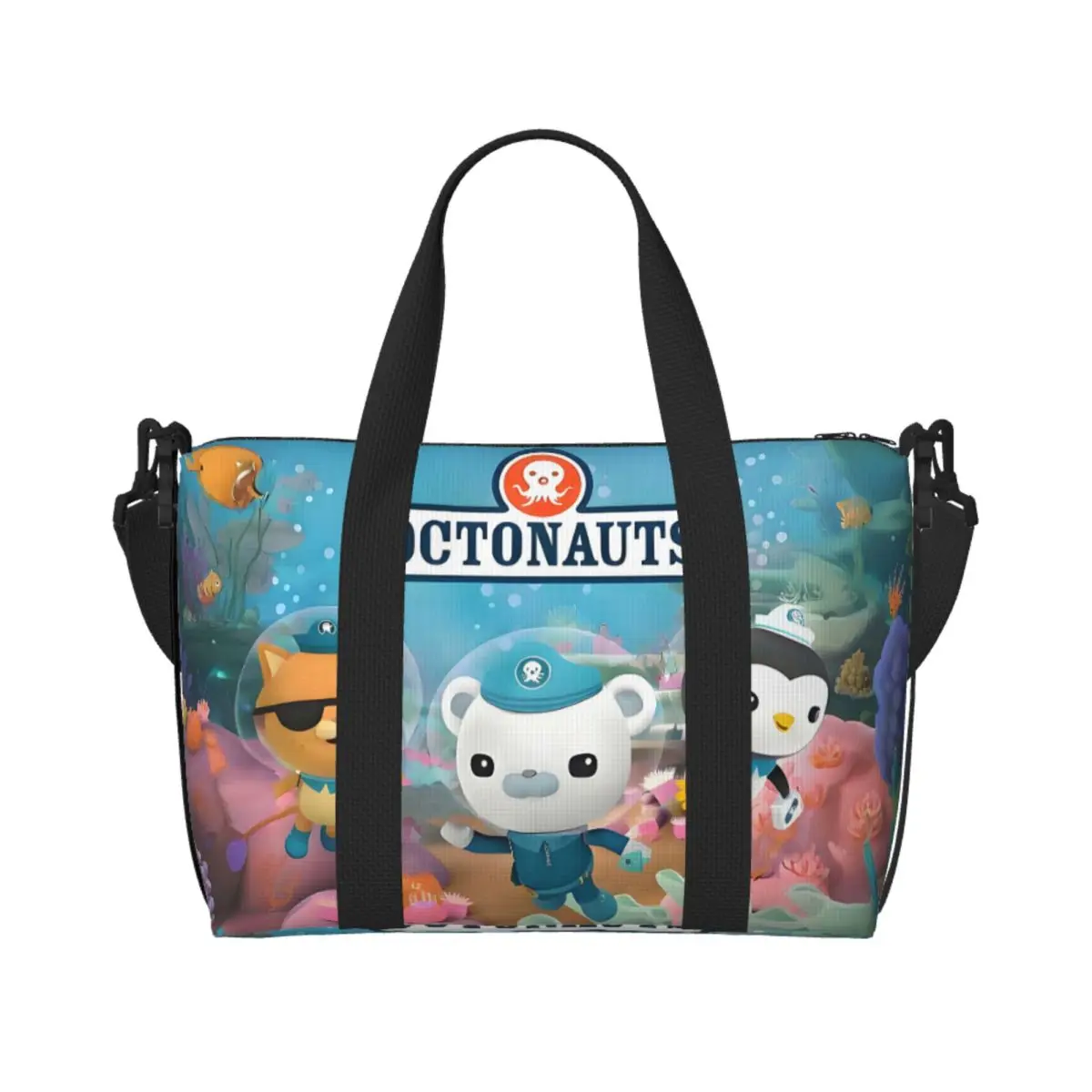 

Custom Octonauts Children TV Anime Tote Bag for Women Big Capacity Cartoon Kawaii Beach Gym Travel Bags