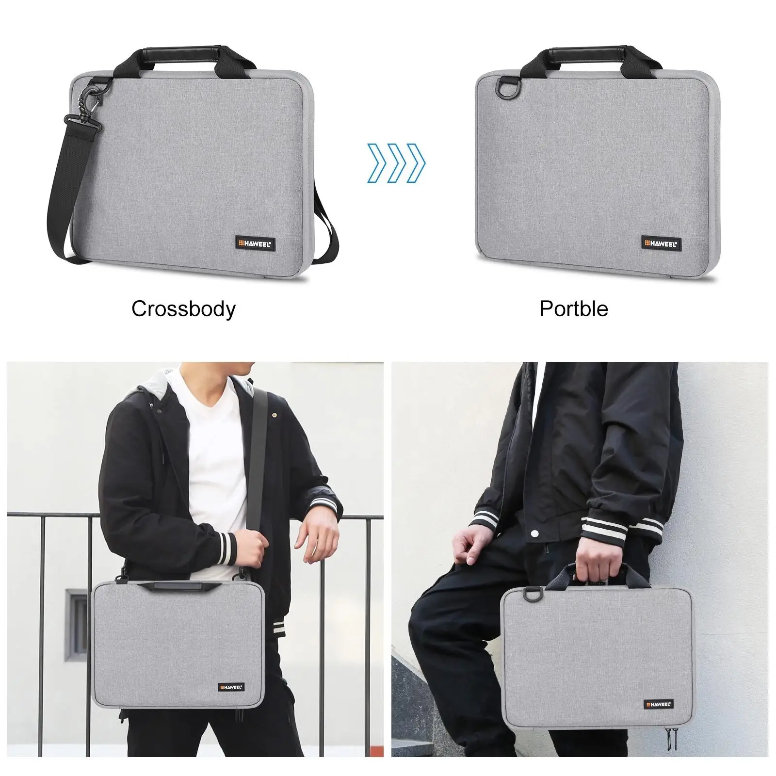 Laptop Bag Waterproof Polyester Shoulder Messenger Bag Computer Bag for Men Women with A Hand Strap Compact Design Light Weight