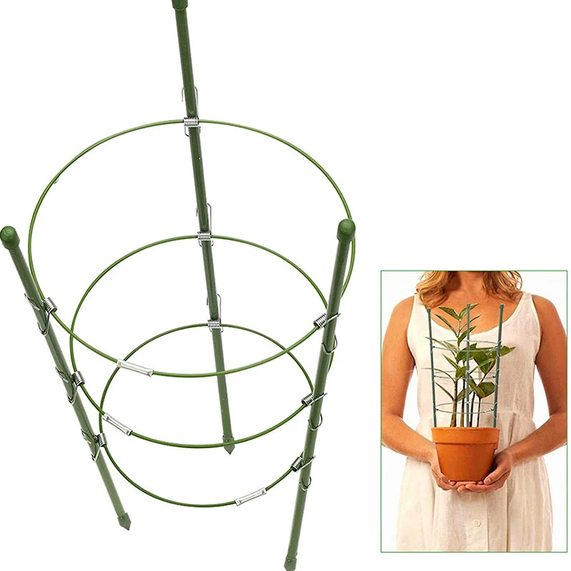 Tomato Plant Support Cage With Adjustable Ring Deformable Plant Bracket Climbing Vegetables Flowers Stakes Vines Stand