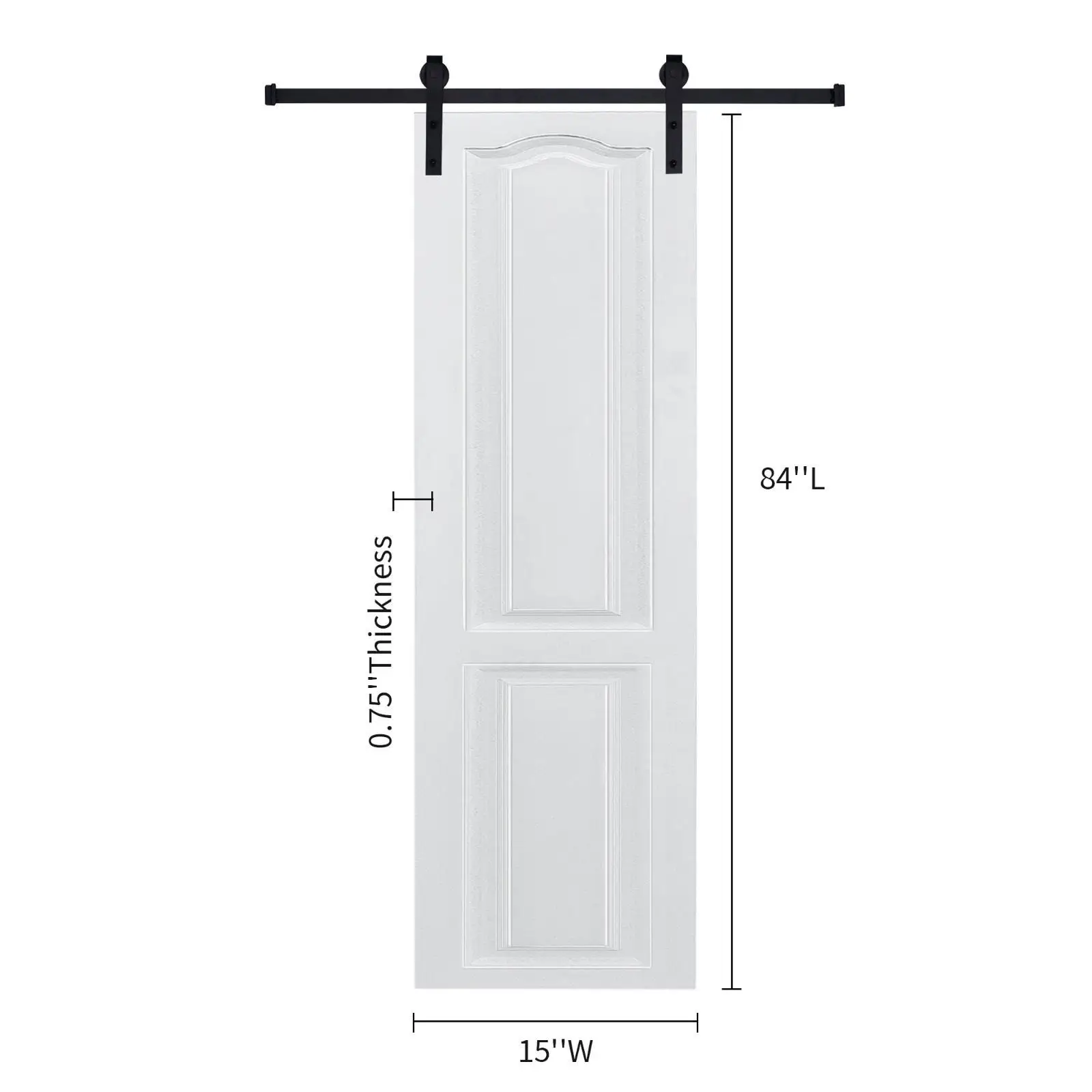 باب حديث مصنوع باستخدام الحاسب الآلي بسمك 3/4 بوصة و15 بوصة. × 84 بوصة. MDF الحظيرة البيضاء المنزلقة #6