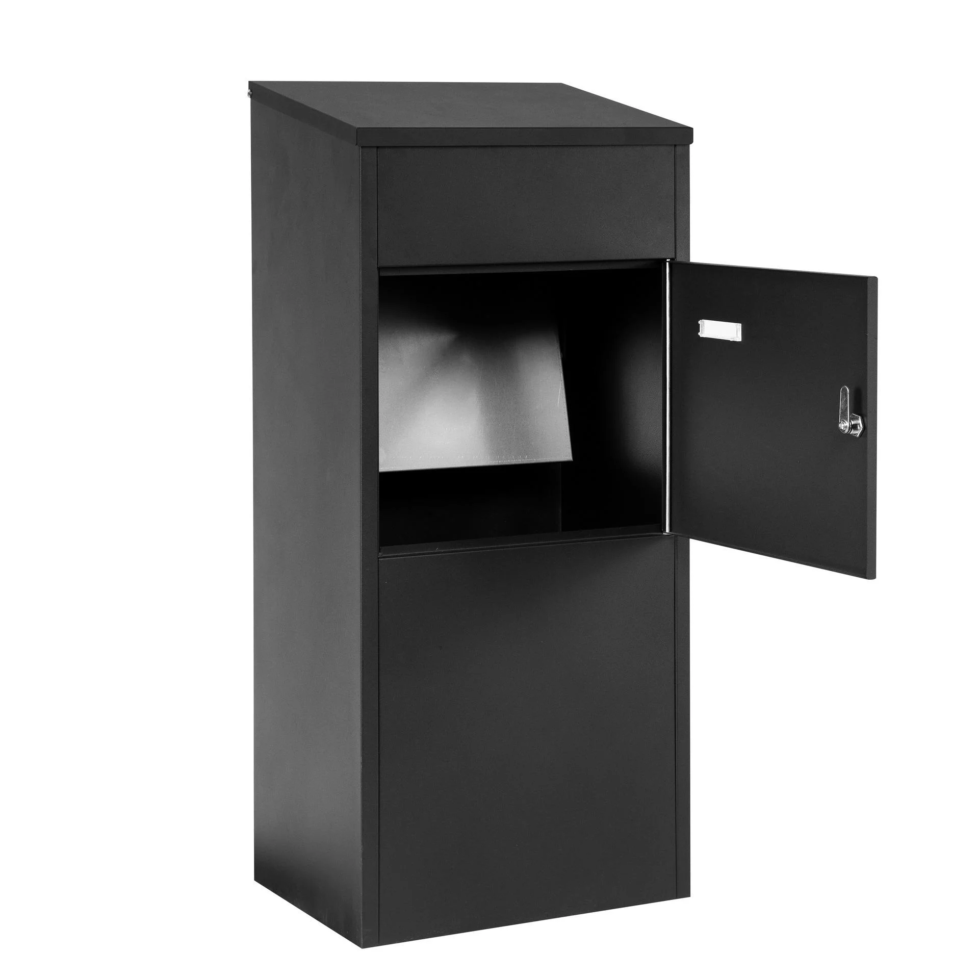 Vertical outdoor parcel lockers, parcel boxes, delivery cabinets. Door-to-door delivery mailbox.