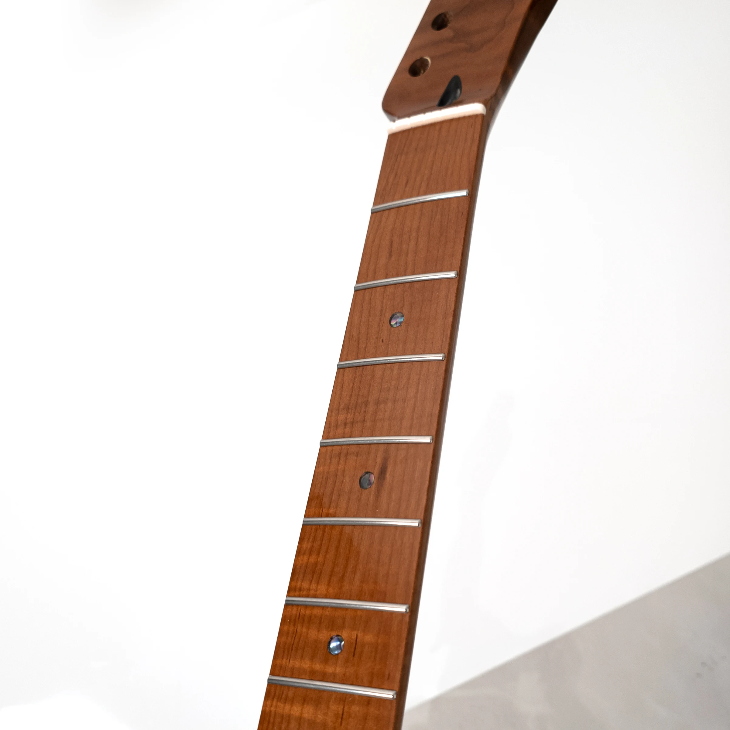Electric Guitar Neck Roasted Flame Maple Gloss Finish Maple Fingerboard Abalone Inlay 22 Stainless Steel Frets 25.5 Inch 4