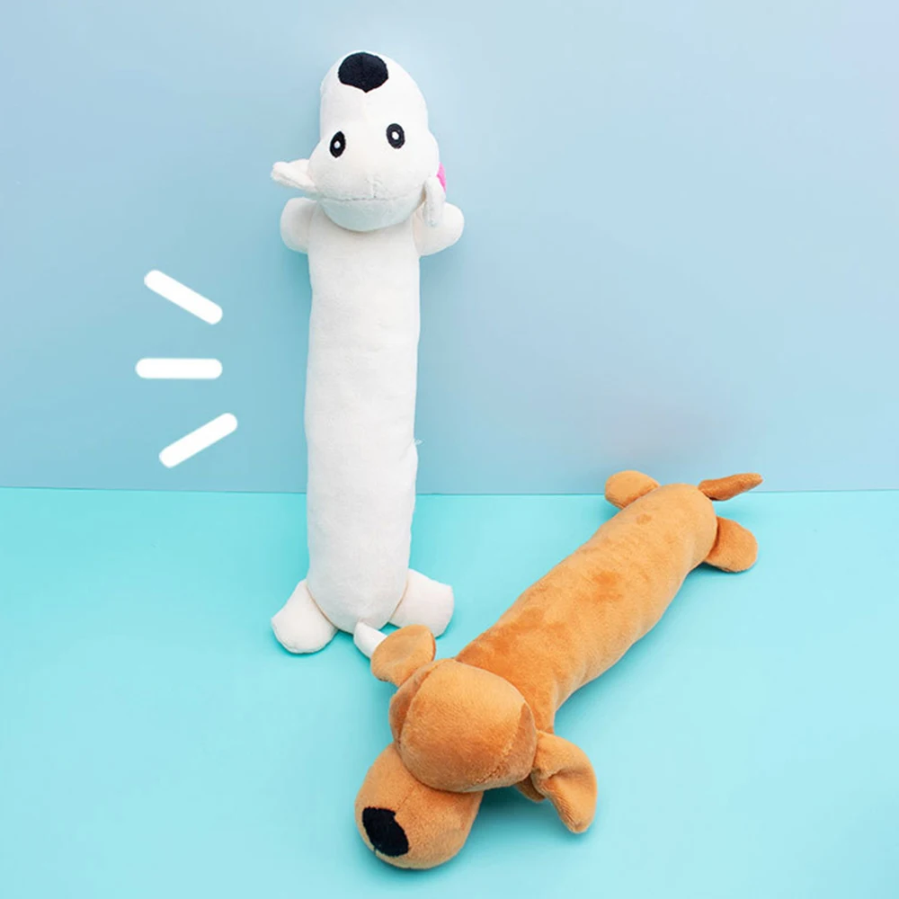 Super Long Dog Toy Pet Chew Squeaky Sound Dolls Cute Plush Stuffed Animals Toys Cat Puppy Interactive Training Molar Biting Toy