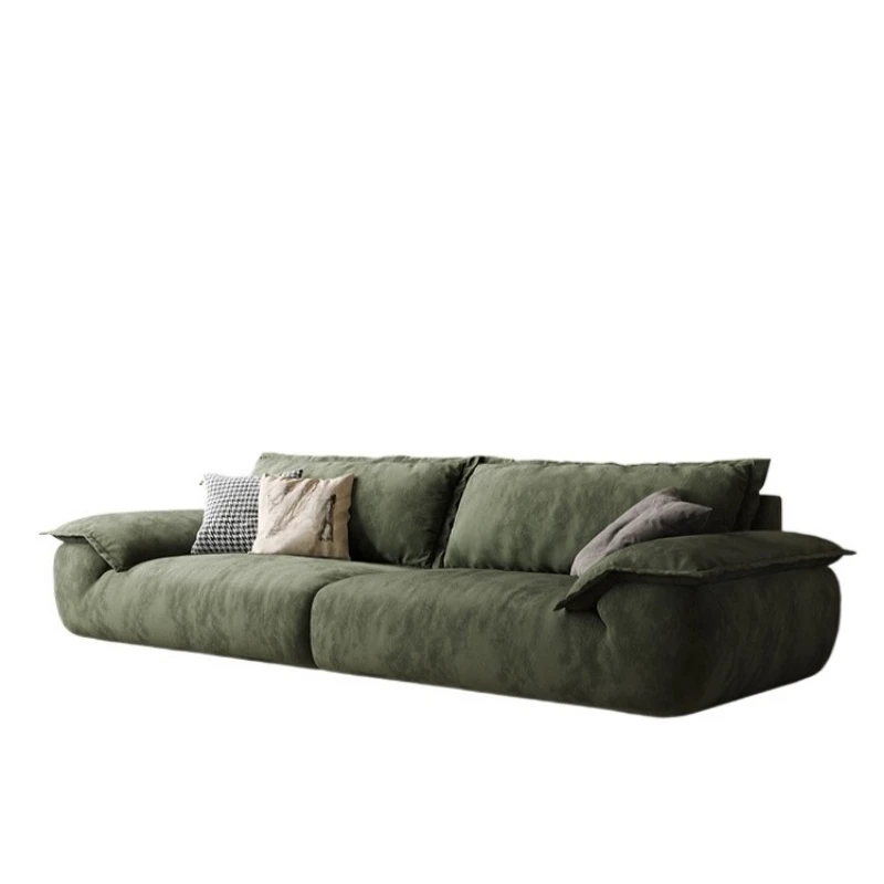 

Medium retro style, removable cloth cover sofa living room, anti-cat scratch matte suede fabric sofa
