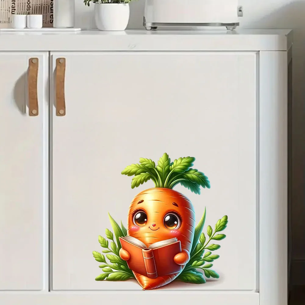 Carrot Cartoon Decoration Sticker, Bright Bathroom for Home Decoration, Vinyl Car Decals, Art Wall Paper, Poster