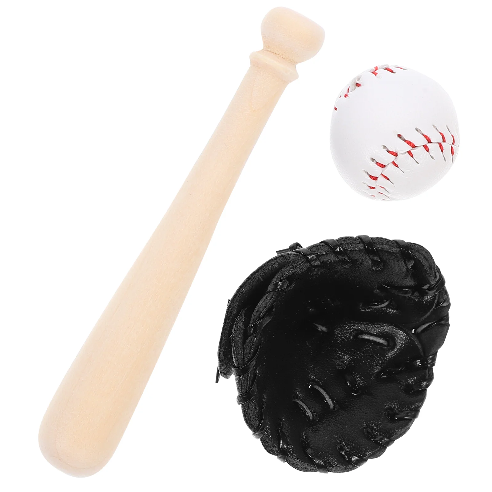 House Sporting Goods Dolls Baseball Kit Mini Decorations Outdoor Toys Miniature Accessories Sports Wooden Glove Child