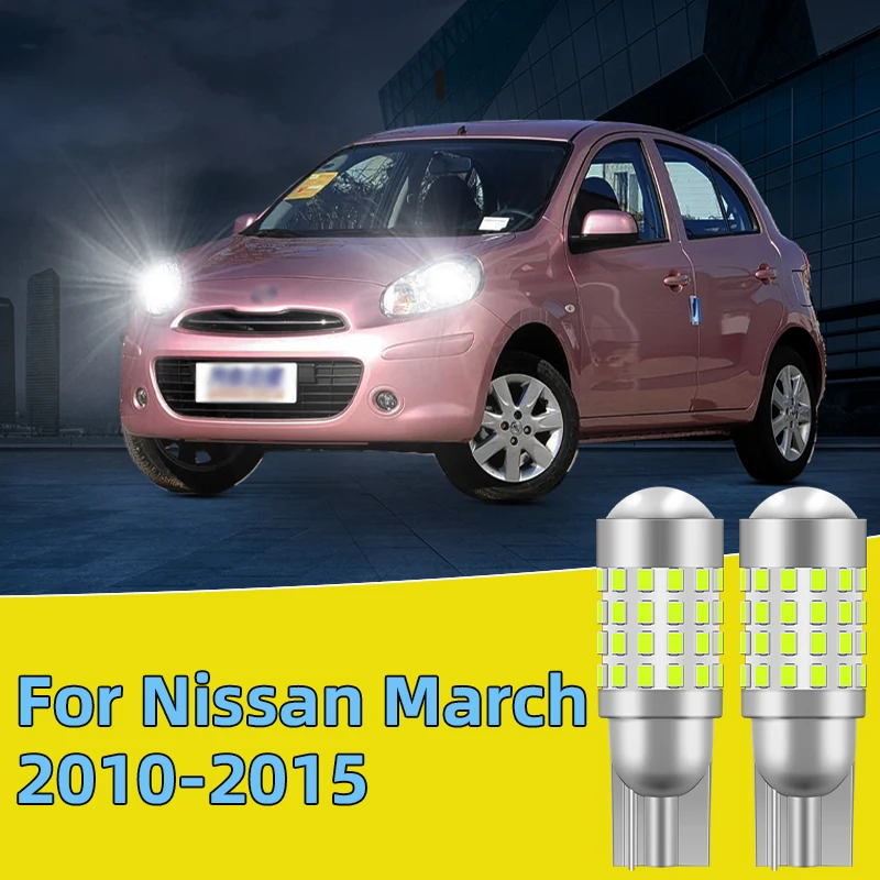

2PCS For Nissan March 2010-2015 Car Led Bulb T10 W5W width lights side marker position Signal Lamp 12V24V Clearance Lights White