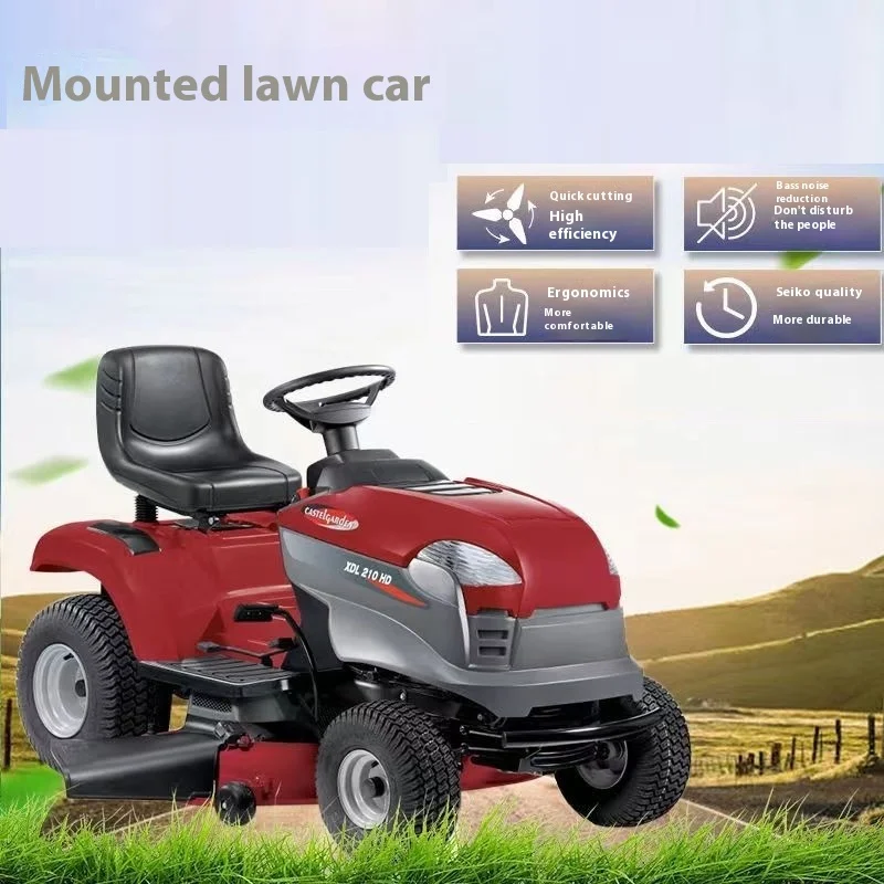 Electric Riding Lawn Mower with Large Grass Bag Battery Powered Garden Tractor for Big Lawn Cutting