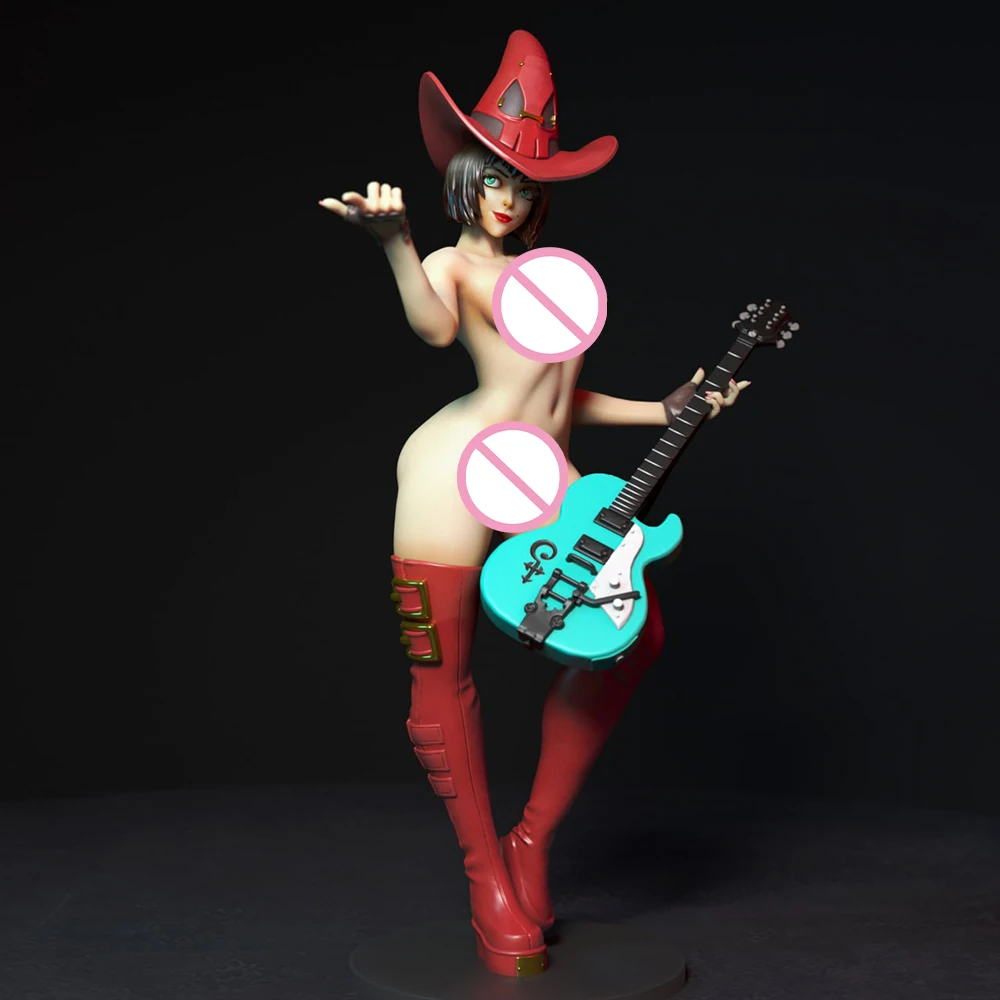 Kit de modelo de impresión 3d, figura de resina i-no, guitarrista femenino, estatua de reducción en miniatura, juguetes sin pintar, DIY, 1/24