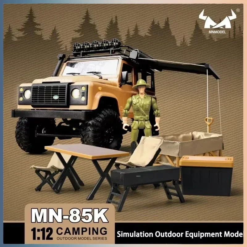 1/12 MN Model MN82S Camping Equipment Set MN85K Simulation Awning Camping Tent Sand Ladder Table Chair Decoration for Car Model