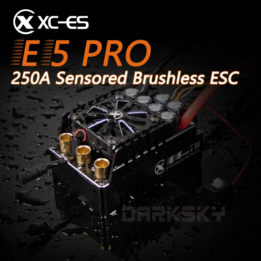

XC E5 PRO 250A 6-12S Lipo Sensored Brushless ESC for 1/5 1/6 RC Model Car Speed Buggy Truck Accessories