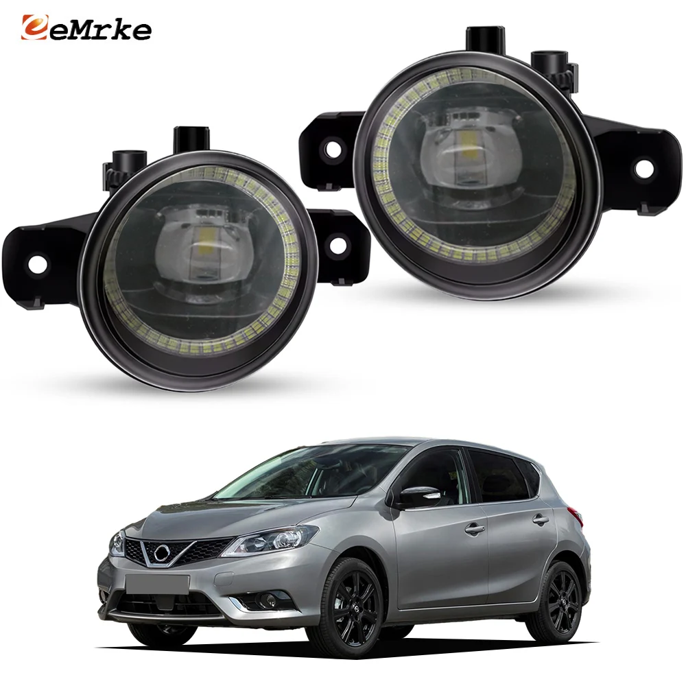 

Led Angel Eye DRL Daytime Running Lamp for Nissan Pulsar Hatchback Tiida C13 2014-2018 Fog Lights Assembly Car Headlights