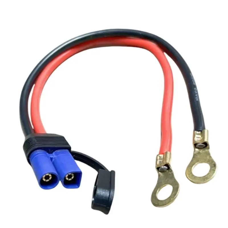 ABYN-EC5 Male Female Plug Connection Cable 1M Motorcycle Emergency Start Wire EC5 To O-Type Terminal High-Power 10AWG Line