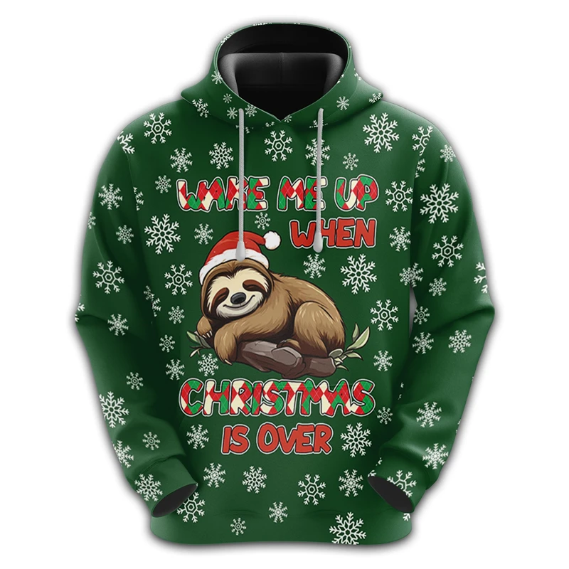 

Lazy Sloth Graphic Sweatshirts Cute Animal Hoodies For Men Clothes Kawaii Girls Hoodie Casual Unisex Pullovers Christmas Gifts