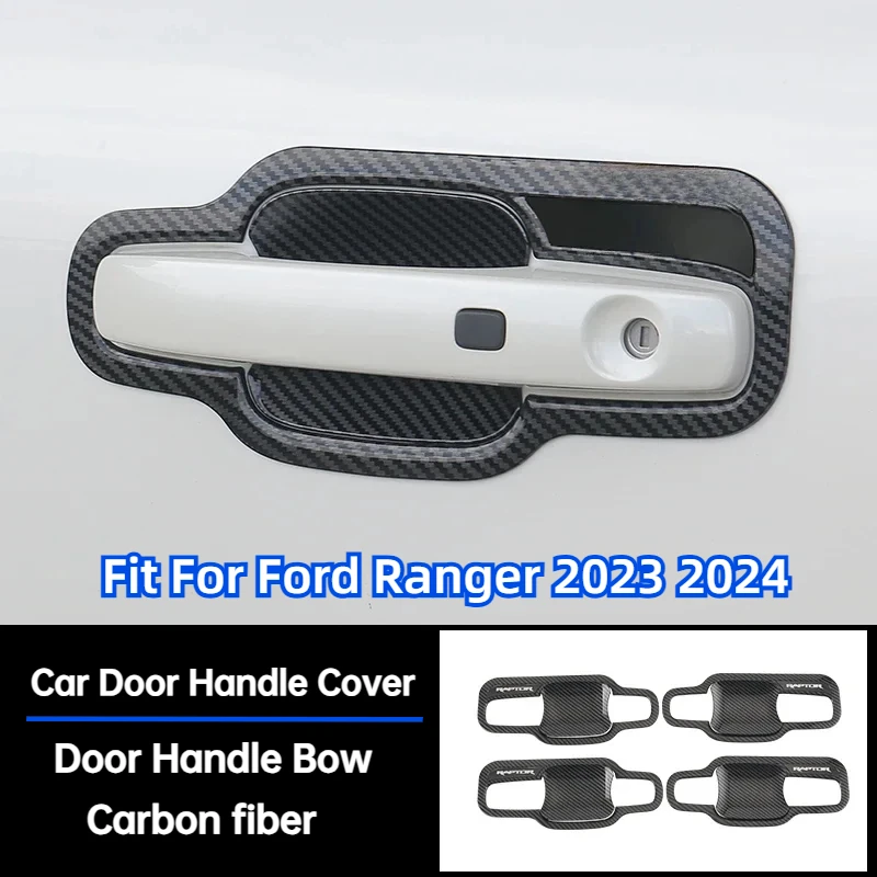 

Fit For Ford Ranger 2024 Car Door Handles Bowl Cap 4pcs Protective Cover With Smart Holes Car Exterior Accessories