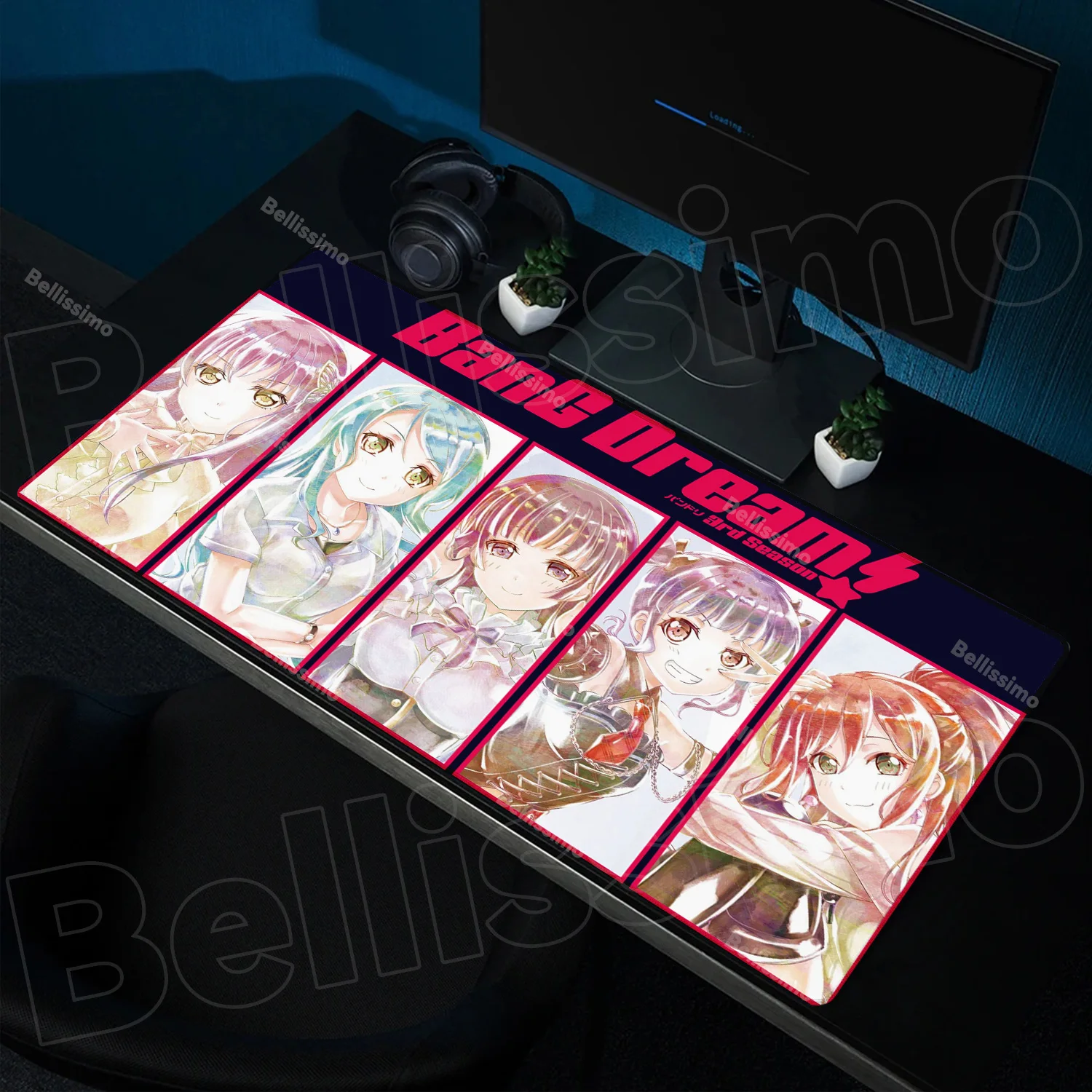

Размер XXL коврик для геймера BanG Dream, нескользящий, износостойкий для настольного коврика, аниме, стол для ноутбука, офисный коврик для мыши, коврик для клавиатуры для ноутбука