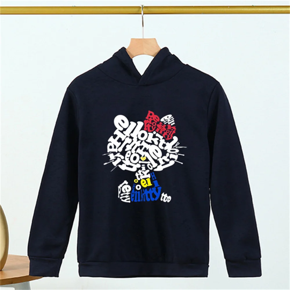 

90s Fashion Hoodie Hello Kitty Children's Cute Sanrio Children Sweatshirt Manga Clothes Kid Girl Boy Top Hoody Anime