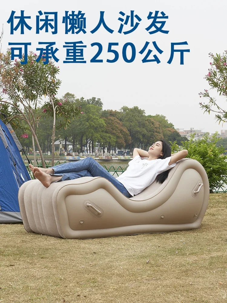 Sofá cama grande inflable moderno portátil, sofá reclinable plegable perezoso, tienda de cama al aire libre, asiento de camping, cama de aire, muebles de exterior