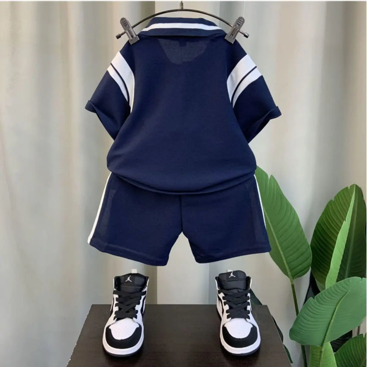 Conjunto de ropa para niños, camiseta Polo y pantalones cortos para bebés, conjunto de dos piezas de manga corta, verano, 2023