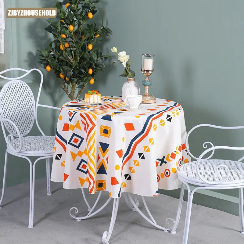 

Bohemian Ethnic Style Simple Tablecloth Waterproof Anti-scald Tassel Table Cloth Tea Table Cloth Round Table Square Tablecloths