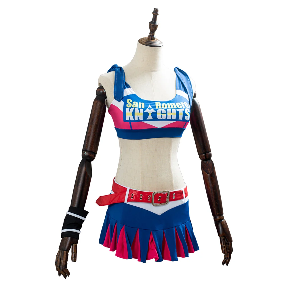 Lollipop Chainsaw julia Starling Cosplay kostiumy kobiety dziewczęta cheerleaderek sukienka Halloween karnawał kostium imprezowy