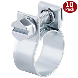 10pcs Hose Clips Carbon Steel 11-13mm / 13-15mm Nut And Bolt Fuel Line Clamps Petrol Pipe Diesel Air Small Clamp