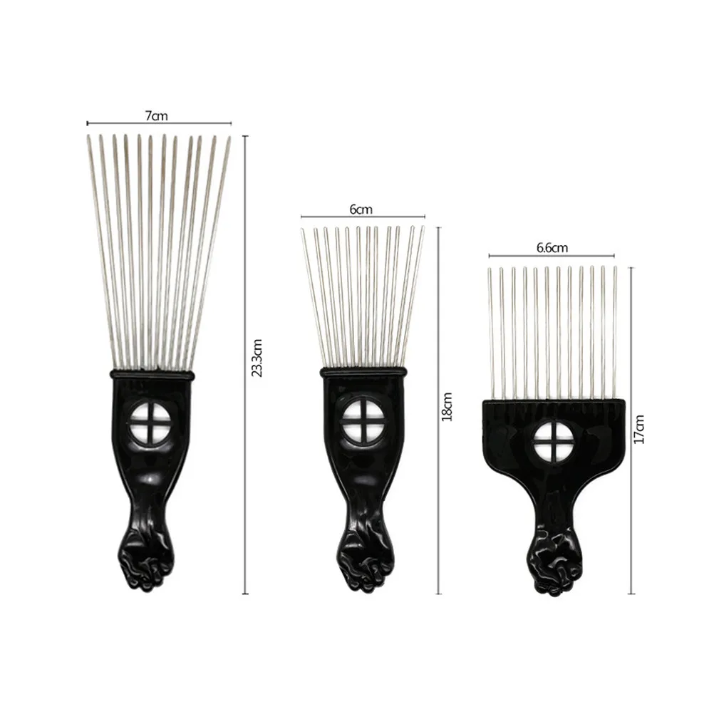 1Pcs Steel Pin Wide Tooth Comb for Detangling Thick Long Hair Gentle Scalp Massage Non Scratch Smooth Polished Teeth Rake Comb