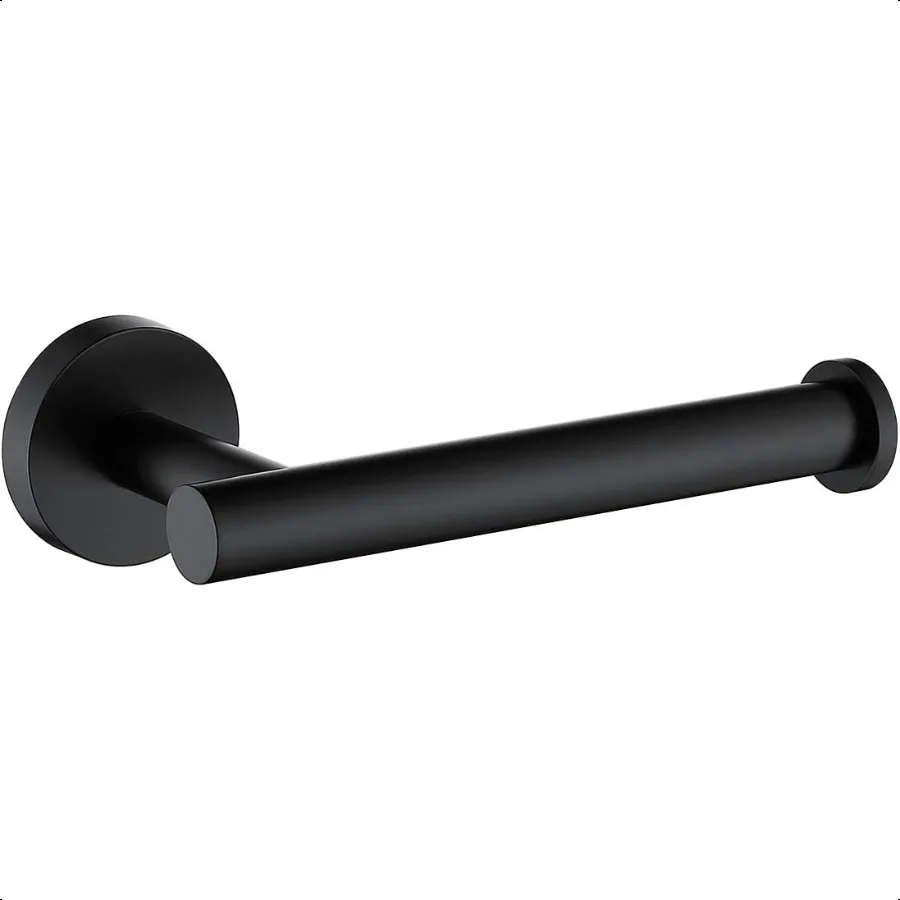 

TASTOS Matte Black Toilet Paper Holder SUS304 Stainl Steel Modern Round Tissue Roll Holders Wall Mount Toilet Paper Roll Dispen