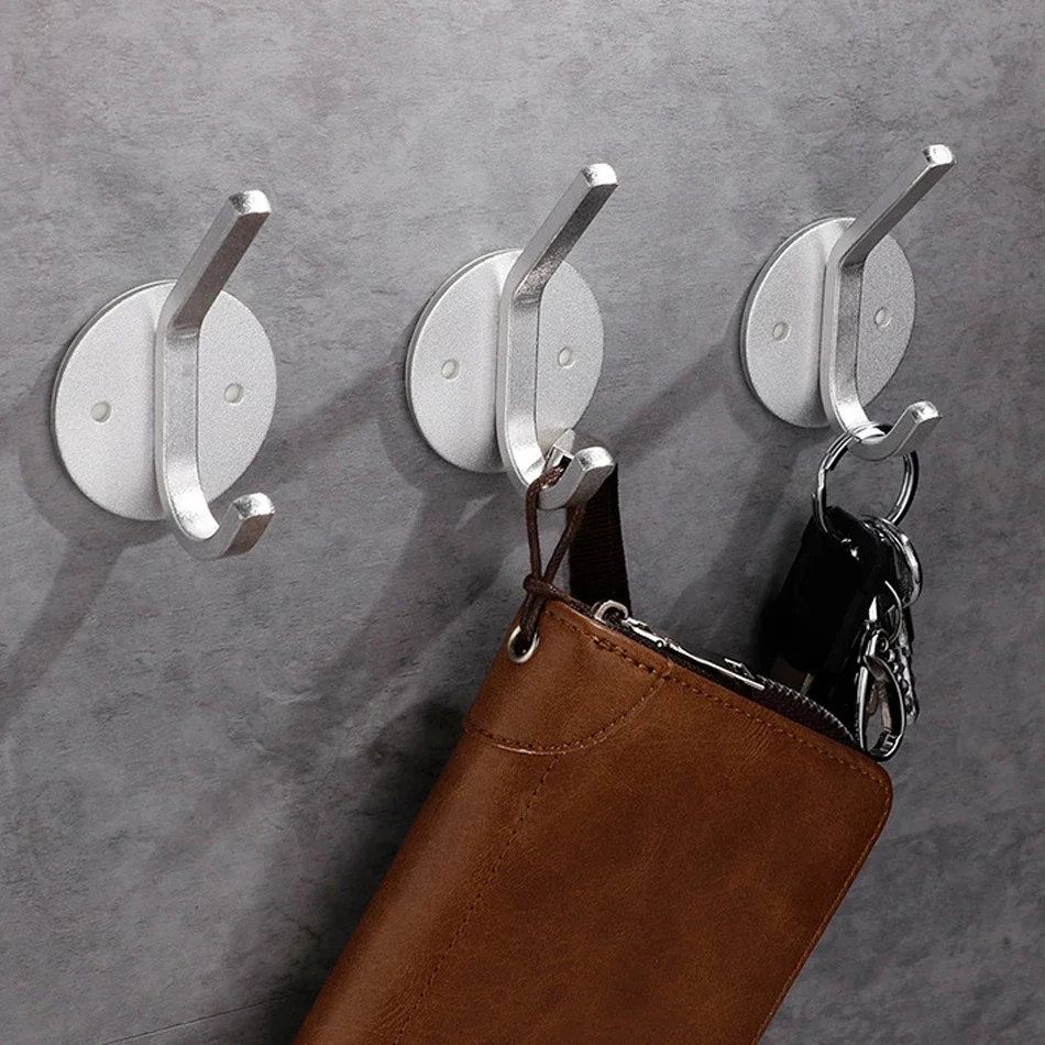 

4pcs/Lot Wall Hook Adhesive Gold Black Slive Space Aluminum Round Kitchen Bathroom Towel Clothes Key Hooks Coat Hanger Holder