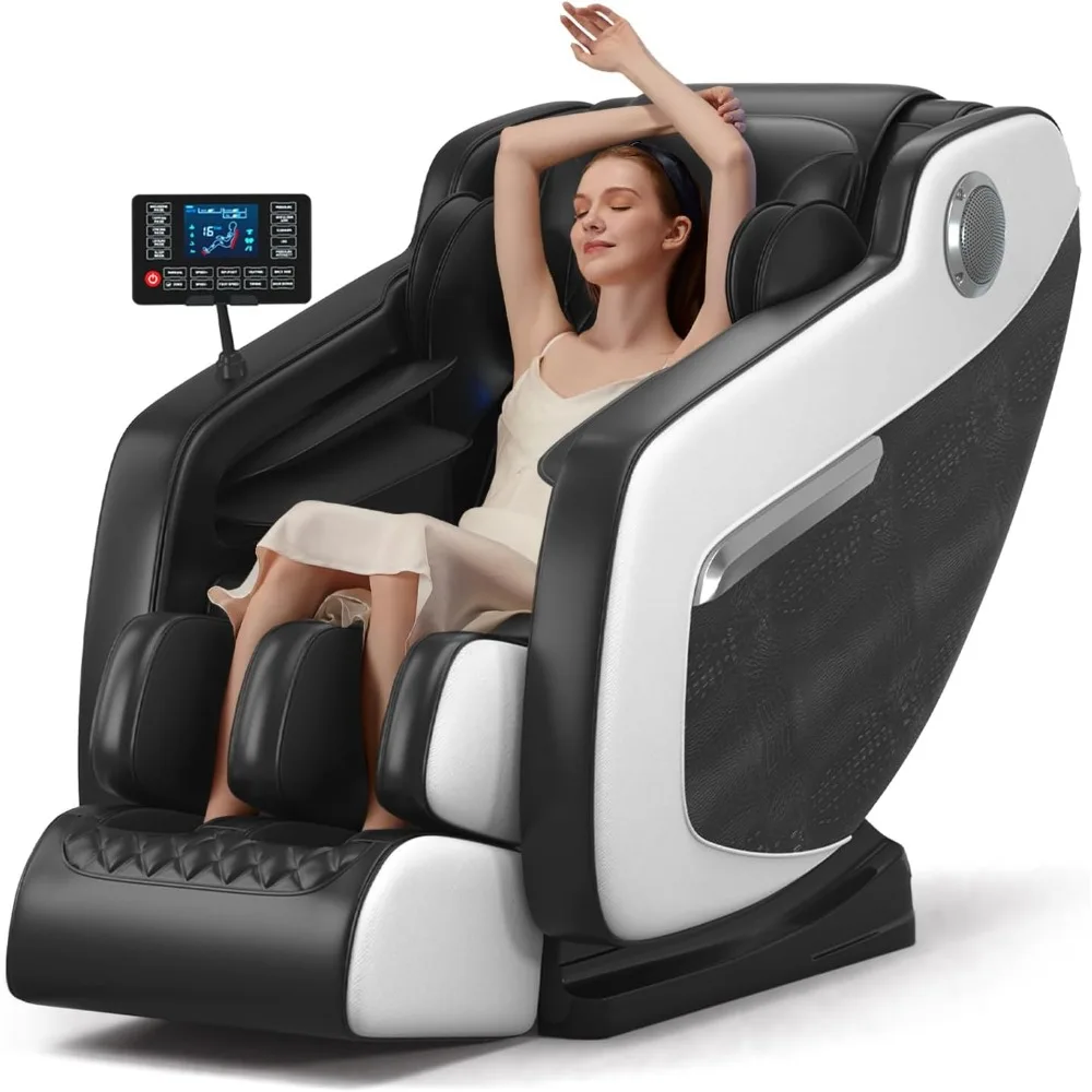 

Massage Chair Full Body Zero Gravity, Massage Recliner with Air Pressure, 10 Fixed Massage Rollers, Heating, Foot Roller,