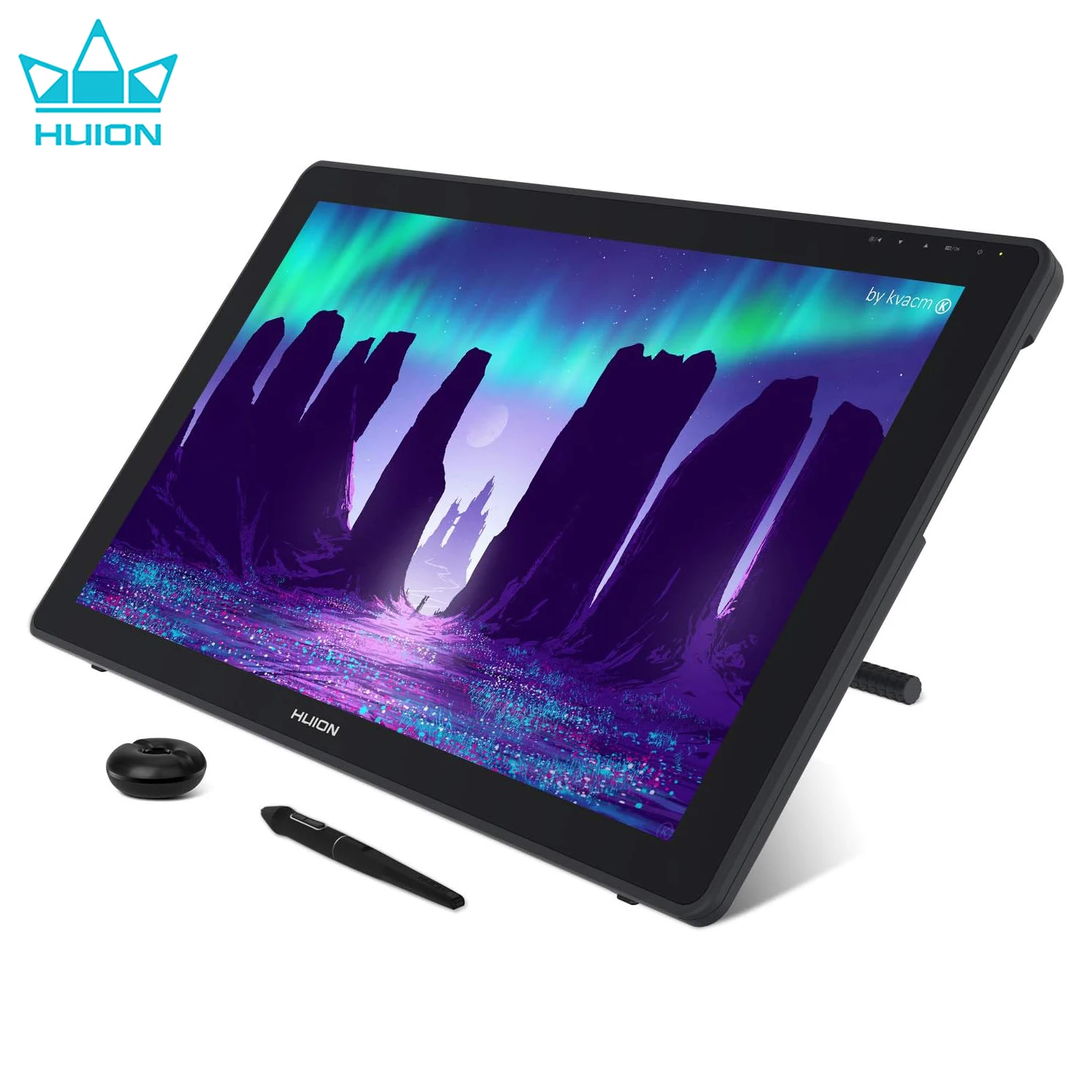 mesa digitalizadora huion kamvas 22 tablet grafico monitor de 21 polegadas tela compativel com windows mac linux android usb31 gen1 dp12 01