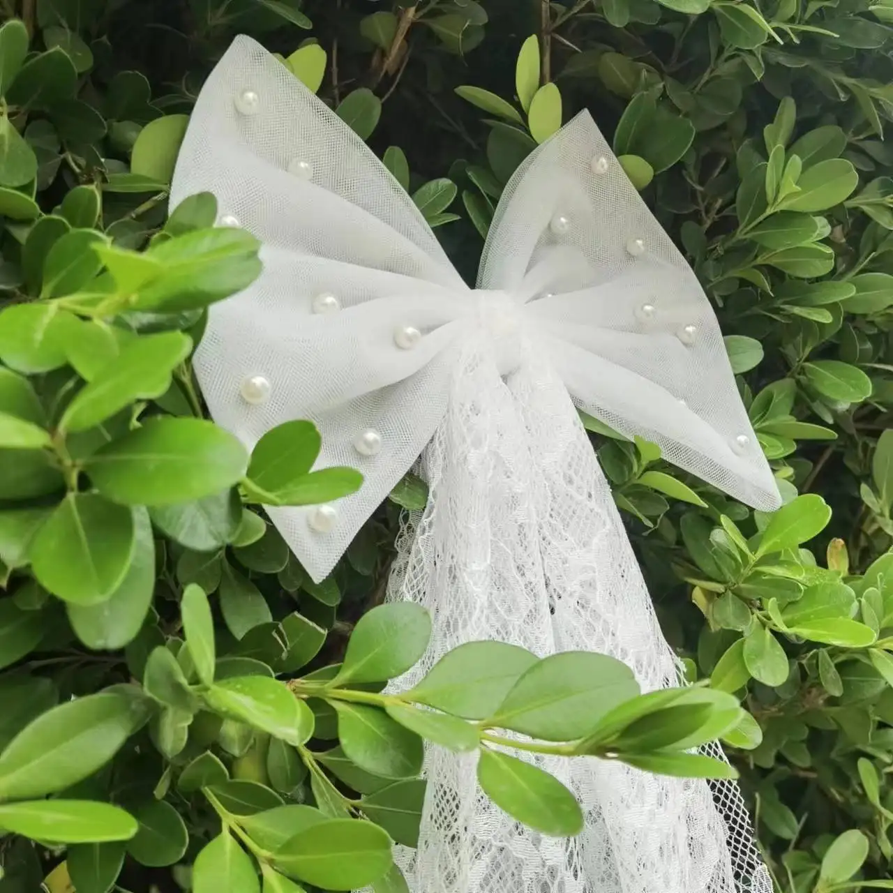 Épingle à cheveux de mariée avec nœud perlé, bande de sauna, accessoire de cheveux de mariée, ruban de mariage coréen, 40cm