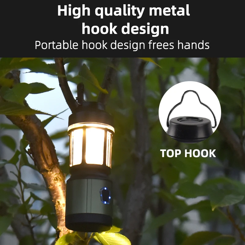 WEST BIKING Portable Camping Lantern USB Recharge 4 Lighting Modes Tent Light Flashlights Emergency Lamp for Outdoor Supplies