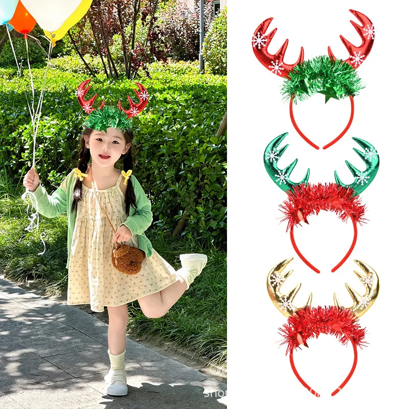 

Christmas Headband Sequined Big Antler Headband Children Adult Christmas Headgear Elk Hairpin Head Buckle Cross-border Explosion