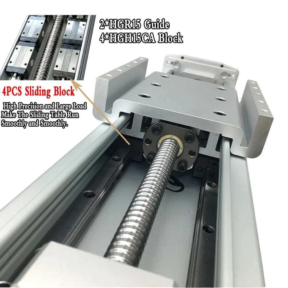 Imagem -02 - Cnc Totalmente Fechado Linear Guide Rails 1605 Xyz Slides Stroke Automations Rolamentos Lineares Automação Residencial Parafuso de Esferas 501150 mm