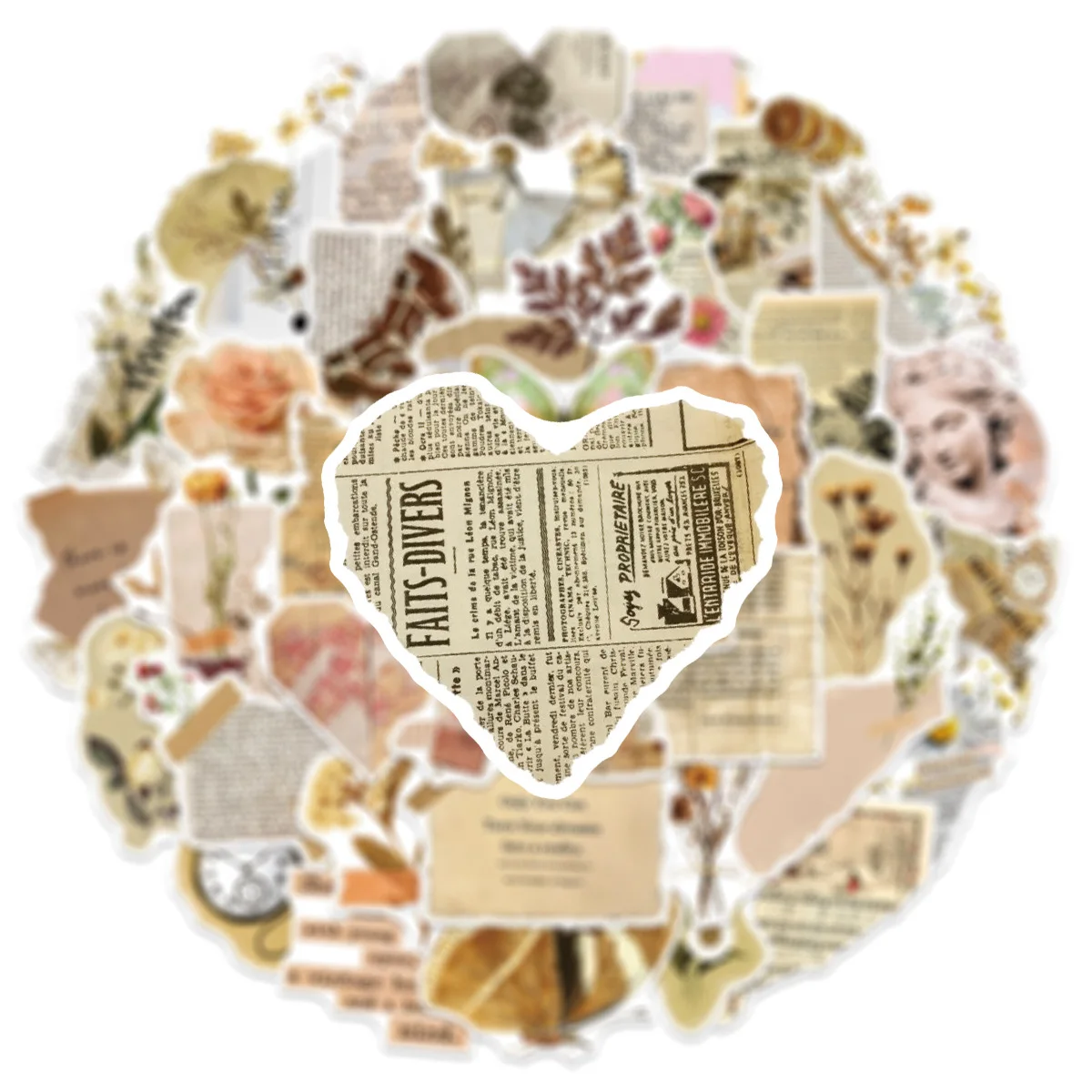 10/50PCS Adesivos de Estilo Retrô com Páginas Quebradas, Adesivos Divertidos para Livros, Jornais, Decoração de Graffiti, Brinquedos DIY, Decalques para Laptop, Guitarra e Bicicleta