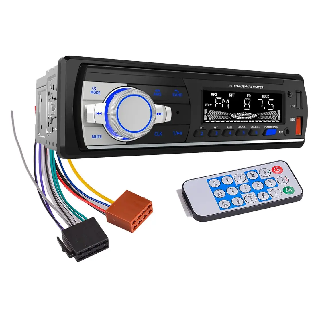 

Single 1 Din Car Bluetooth Player AUX TF USB LCD Screen MP3 FM Radio Stereo New